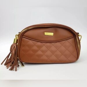 Joy & Iman Quilted Brown Crossbody Bag